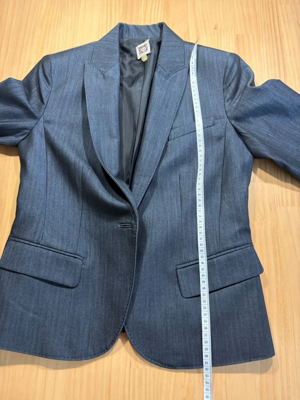 Anne Klein Dark Charcoal Pinstripe Blazer W